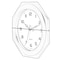 Quickway Imports Brown Modern Octagon Shaped Wood- Looking Plastic Wall Clock for Living, Kitchen, or Dining QI004143 - alternate 5
